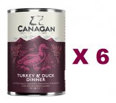 400克 Canagan Turkey & Duck Dinner 無穀物火雞+鴨肉主食狗罐頭x6罐特價(平均每罐$35), 英國製造 (到期日: 2-2024)