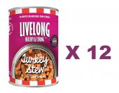 340克 LiveLong Turkey Stew 無穀物燉煮火雞主食狗罐頭x12罐特價 (平均每罐$33) 美國製造