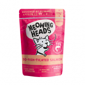 100克 Meowings Heads 卡通貓無穀物三文雞肉牛肉主食濕糧x10包 (特價,不設混味), 英國製造 (到期日: 8-2024)