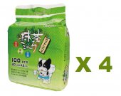 100片Petsgoal 1.5呎綠茶消臭尿墊(33cmX45cm) X 4包特價 (平均每包 $89.5), 中國製造