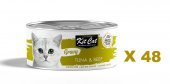70克 Kit Cat 無穀物鮮嫩吞拿魚+牛肉汁湯主食貓罐頭x48罐特價 (平均每罐 $8), 泰國製造