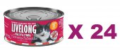 156克LiveLong 無穀物羊肉+豬肉+鹿肉菜主食貓罐頭, 美國製造 X 24罐特價 (平均每罐 $18)