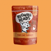 100克 Meowings Heads 卡通貓無穀物火雞牛雞肉主食濕糧, 英國/歐盟製造