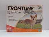 Frontline Plus 狗用殺蚤除牛蜱滴頸藥水, 體重22磅或以下適用 (一盒3支) 法國製造 (到期日: 9-2024)