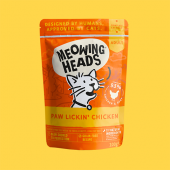 100克 Meowings Heads 卡通貓無穀物雞肉牛肉主食濕糧x10包, 英國/歐盟製造 (到期日: 4-2025)