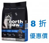 5.8公斤 North Paw 無穀物雞肉+海魚控制體重 / 老貓糧, 加拿大製造 (到期日: 12-2022) (5月有8折推廣優惠)