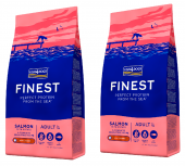 12公斤 Fish4Dog Finest Grain Free Salmon Adult 無穀物三文魚防敏感成犬細粒狗糧(SB) (6公斤x2包) 挪威製造