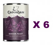 400克 Canagan Senior Feast 無穀物雞肉+火雞老犬主食狗罐頭x6罐特價 (平均每罐$35) 英國製造