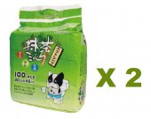 100片Petsgoal 1.5呎綠茶消臭尿墊(33cmX45cm) X 2包特價 (平均每包 $97), 中國製造