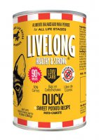 362克 LiveLong Duck 無穀物鴨肉甜薯主食狗罐頭, 美國製造 -3月優惠贈品