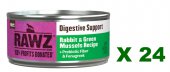 155克 RAWZ Grain Free 無穀物兔肉綠唇貽貝肉醬貓罐頭 X24罐特價 (平均每罐 $36) < 消化系統保健 >, 美國製造
