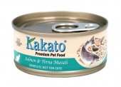 70克Kakato (貓主食) 三文魚翡翠貽貝(青口)主食貓罐頭, 泰國製造