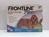 3支裝 Frontline Plus 狗用殺蚤除牛蜱滴頸藥, 體重22-44磅適用, 法國製造 (到期日: 9-2024)