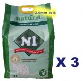 17.5公升N1 天然玉米豆腐貓砂( 2.0mm 幼條 ) X 3包特價(平均每包$120)