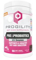 90粒 Progility Pre & Probiotics Soft Chew Supplements 益生元及益生菌配方肉粒 (犬用), 美國製造 (到期日: 8-2025)