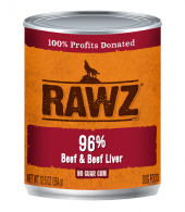54克 RAWZ Beef & Beef Liver 無穀物牛肉及牛肝肉醬狗罐頭, 美國製造