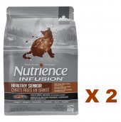5磅 Nutrience Infusion Chicken Oat Senior 天然凍乾鮮雞肉燕麥高齡貓糧x2包特價 (平均每包 $180) 加拿大製造 (到期日: 5-2025)
