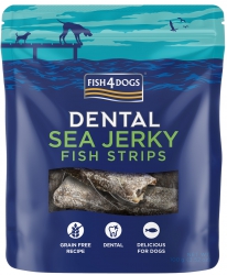 100克 Fish4Dogs Dental Sea Jerky Fish Strips Treat 鱈魚皮片狗小食, 英國製造    - 需要訂貨