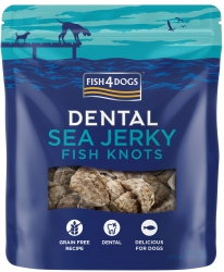 100克 Fish4Dogs Dental Sea Jerky Fish Knots Treat 鱈魚皮結骨狗小食, 英國製造