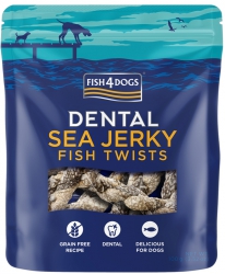 100克 Fish4Dogs Dental Sea Jerky Fish Twists Treat 鱈魚皮扭紋條狗小食, 英國製造