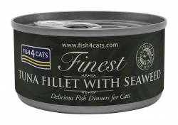 70克 Fish4Cats  tuna fillet with seaweed 吞拿魚塊海藻貓罐頭x10罐, 泰國製造
