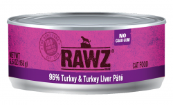 155克 RAWZ 無穀物火雞及火雞肝肉醬貓罐頭, 美國製造   - 需要訂貨