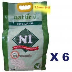 17.5公升 N1 天然玉米豆腐貓砂(3.0mm 粗條)x6包特價 (平均每包$90)