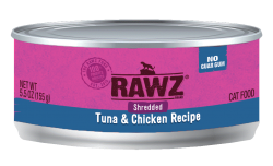 155克RAWZ 無穀物吞拿魚及雞肉肉絲貓罐頭 , 泰國製造