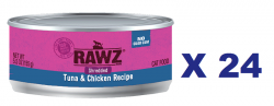 155克 RAWZ 無穀物吞拿魚及雞肉肉絲貓罐頭x24罐特價 (平均每罐 $24.5) 泰國製造