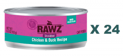 155克 RAWZ 無穀物雞肉及鴨肉肉絲貓罐頭 , 泰國製造x24罐特價 (平均每罐 $24.5)