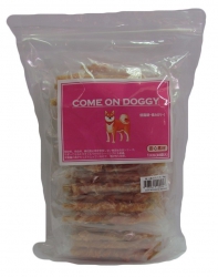 1公斤 Come On Doggy 極上雞肉包牛筋狗小食 (內有獨立包裝 100克X10包) 中國製造