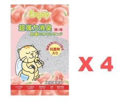 5公斤 Enjoy 香桃味凝結貓砂x4包特價 (平均每包 $34.5) (EJ50193) 中國製造   