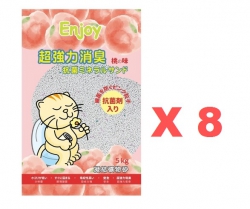 5公斤 Enjoy 香桃味凝結貓砂x8包特價 (平均每包 $31.5) (EJ50193)  中國製造