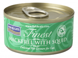 70克 Fish4Cats mackerel with squid 鯖魚魷魚貓罐頭x10罐, 泰國製造