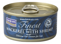 70克 Fish4Cats mackerel with shrimp 鯖魚鮮蝦貓罐頭x10罐, 泰國製造