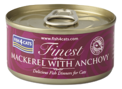 70克 Fish4Cats mackerel with anchovy 鯖魚鳳尾魚貓罐頭x10罐, 泰國製造