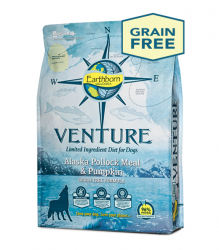 4磅 Earthborn Venture Grain Free Alaska Pollock Meal & Pumpkin 無穀物阿拉斯加鱈魚南瓜單一蛋白全犬糧, 美國製造    - 需要訂貨