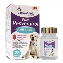 60粒膠囊 Royal-Pets Pure Resverttrol Anti-aging 純正白藜蘆醇, 狗食用, 香港製造  - 需要訂貨
