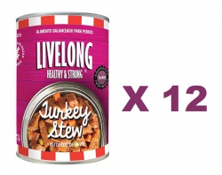 340克 LiveLong Turkey Stew 無穀物燉煮火雞主食狗罐頭x12罐特價  (平均每罐$33) 美國製造