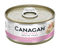 75克Canagan 無穀物雞肉+火腿主食貓罐頭, 泰國製造