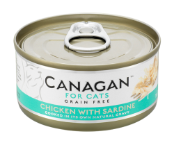 75克Canagan 無穀物雞肉+沙丁魚主食貓罐頭, 泰國製造