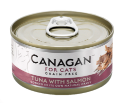 75克Canagan 無穀物吞拿魚+三文魚主食貓罐頭, 泰國製造