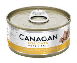 75克Canagan 無穀物吞拿魚+雞肉主食貓罐頭, 泰國製造