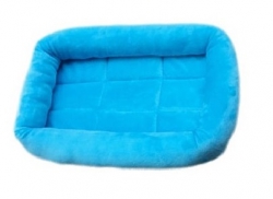 四方淨色絨毛床墊, 大 - 藍色