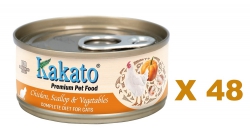 70克Kakato (貓主食) 雞肉、扇貝及蔬菜主食貓罐頭 X 48罐特價, 泰國製造 (平均每罐 $15)