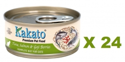 70克Kakato (貓主食) 吞拿魚、三文魚及杞子主食貓罐頭 X 24罐特價, 泰國製造 (平均每罐 $15.5)