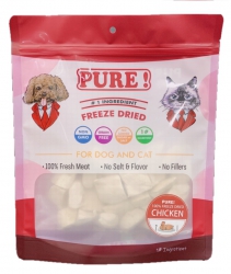300克 Pure Freeze Dried Chicken Chunk 冷凍乾純雞肉塊(內有獨立包裝 100克x3包), 貓狗適用, 中國製造  (到期日: 2-2025)