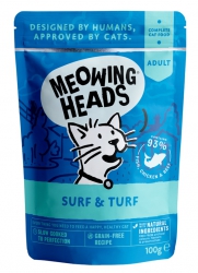 100克 Meowings Heads 卡通貓無穀物沙甸魚吞拿魚主食濕糧,MH  - 需要訂貨