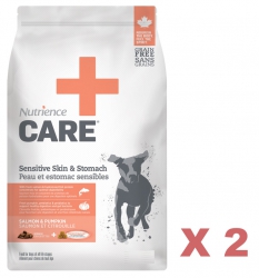 5磅 Nutrience Care Grain Free Sensitive Skin & Stomach 無穀物三文魚皮膚及腸胃護理全犬糧x2包特價 (平均每包 $297), 加拿大製造