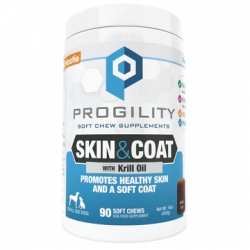 90粒 Progility Skin & Coat Soft Chew Supplements 皮膚及毛髮護理配方肉粒 (犬用), 美國製造  (到期日: 6-2025)